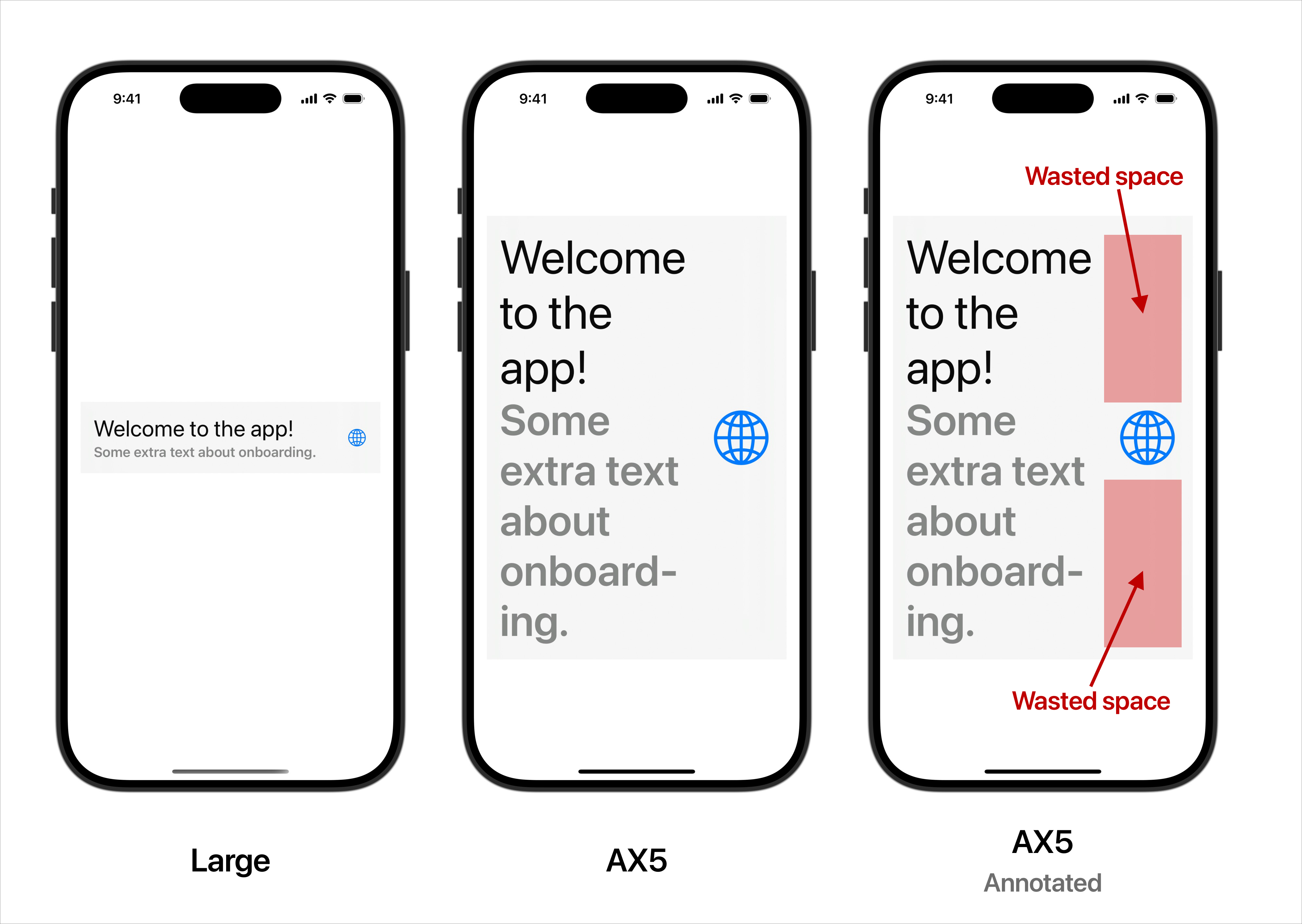 Screenshot showing the layout issue