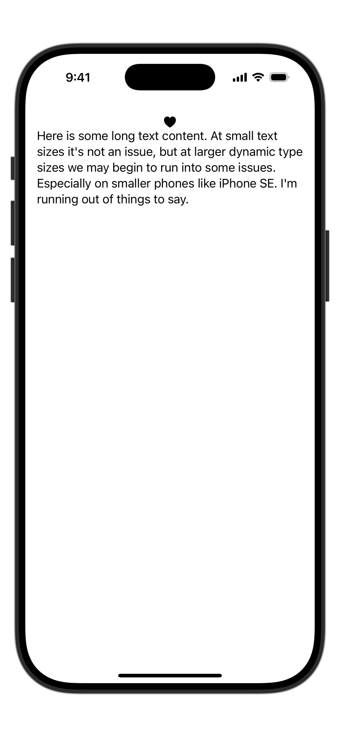 Screenshot showing wrapping it in a ScrollView