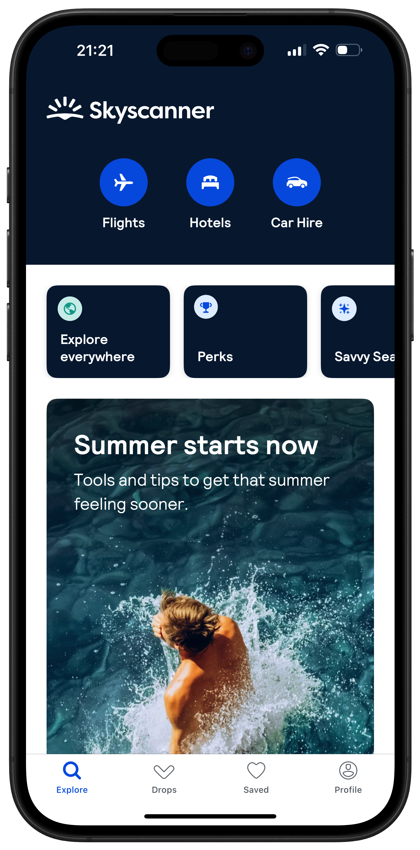Screenshot of Skyscanner